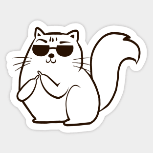 Cat With Middle Finger Sticker